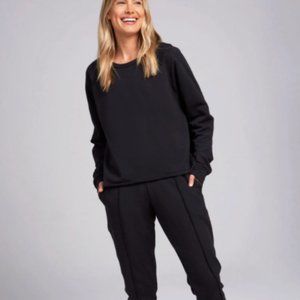 Terez Cotton Fleece Sweatshirt In Black NWT